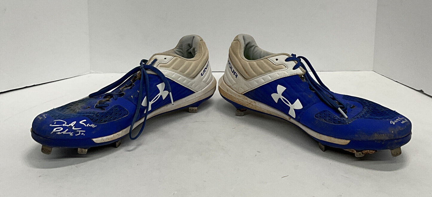 DJ PETERS DODGERS TIGERS FULL NAME SIGNED GAME USED CLEATS PSA RG29210/11