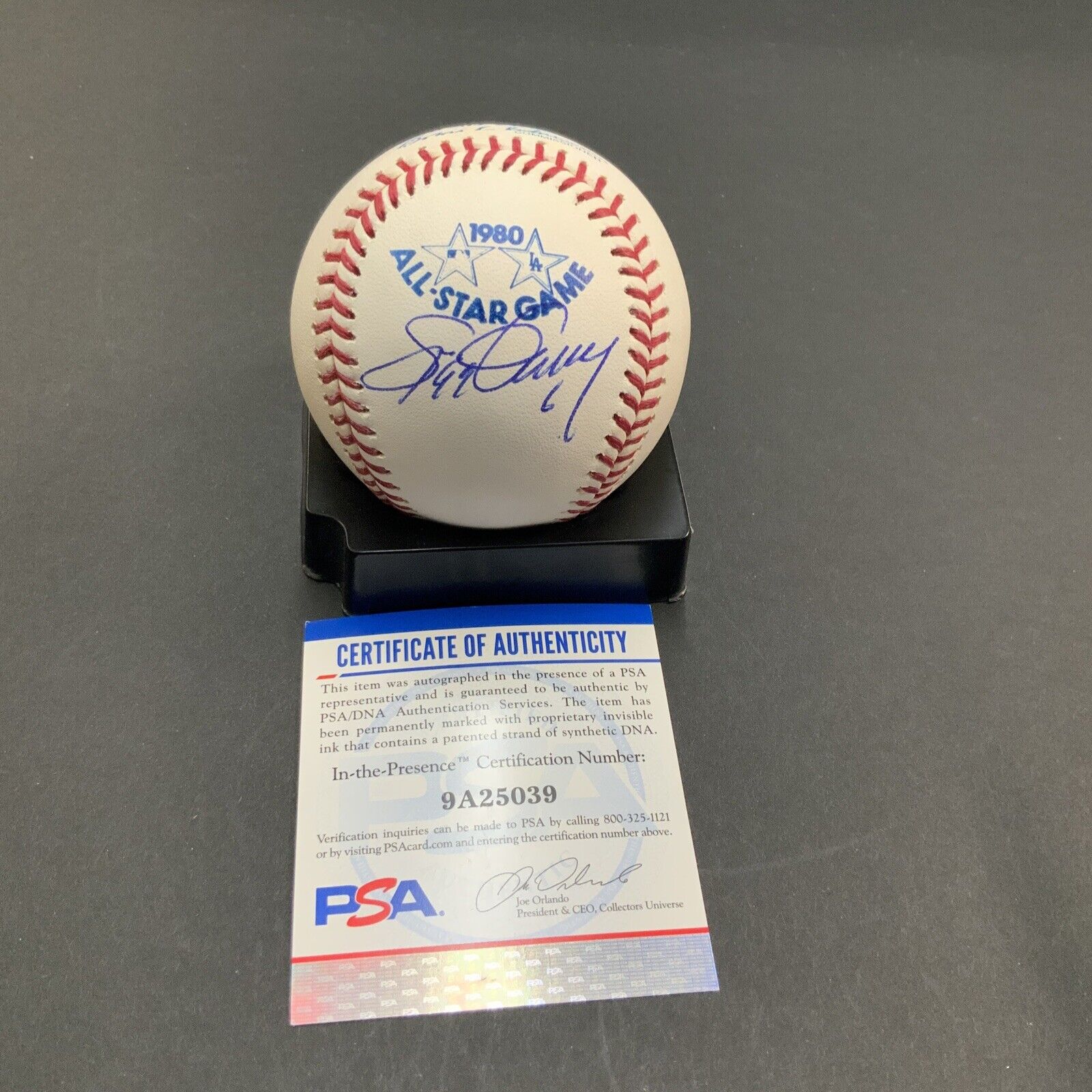 STEVE GARVEY DODGERS SIGNED 1980 ALL STAR GAME BASEBALL PSA WITNESS COA