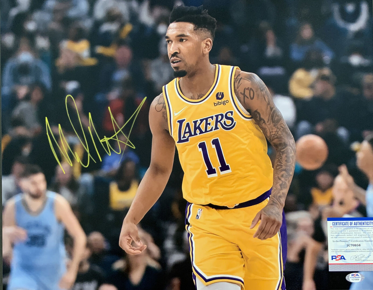 MALIK MONK LAKERS SIGNED 16X20  PHOTO PSA WITNESS AUTHENTICATED