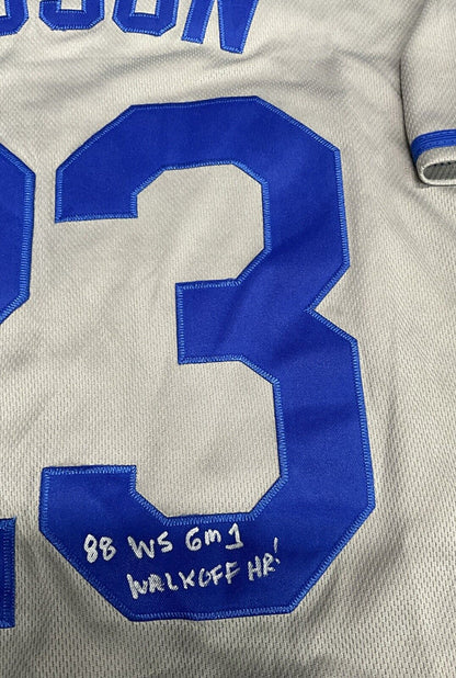 KIRK GIBSON SIGNED DODGERS 88 WS JERSEY "88 WS GM 1 WALK OFF HR! INS PSA 2C69605