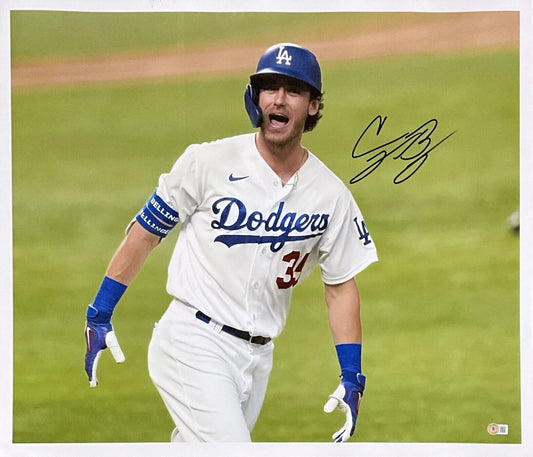 CODY BELLINGER DODGERS 2020 WS CHAMPION SIGNED 22X26 CANVAS BECKETT BH79023