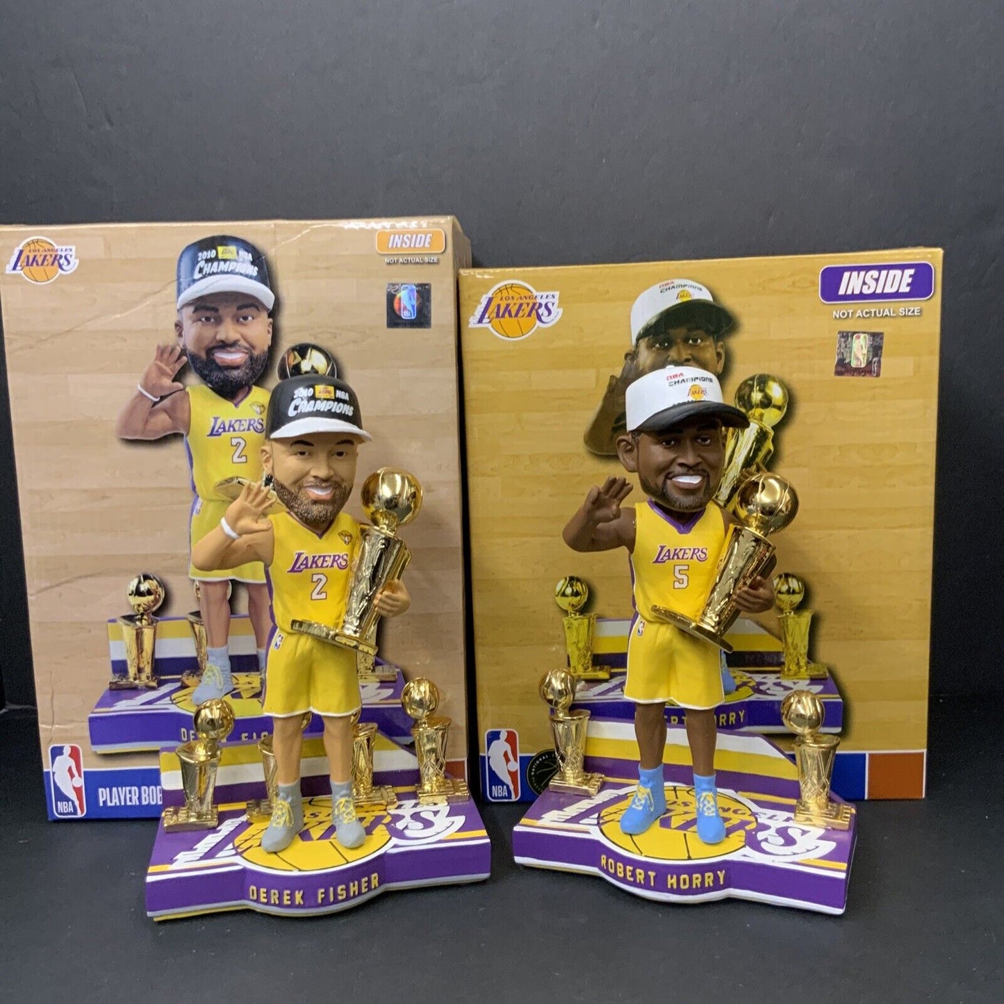 ROBERT HORRY & DEREK FISHER LAKERS NBA CHAMPIONSHIP LIMITED ED BOBBLEHEAD SET