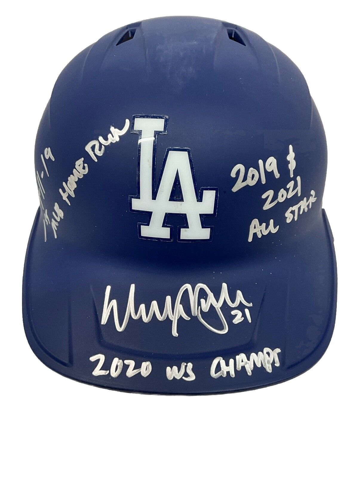 WALKER BUEHLER SIGNED DODGERS FULL SIZE HELMET "2020 WS CHAMPS" BAS WW31168