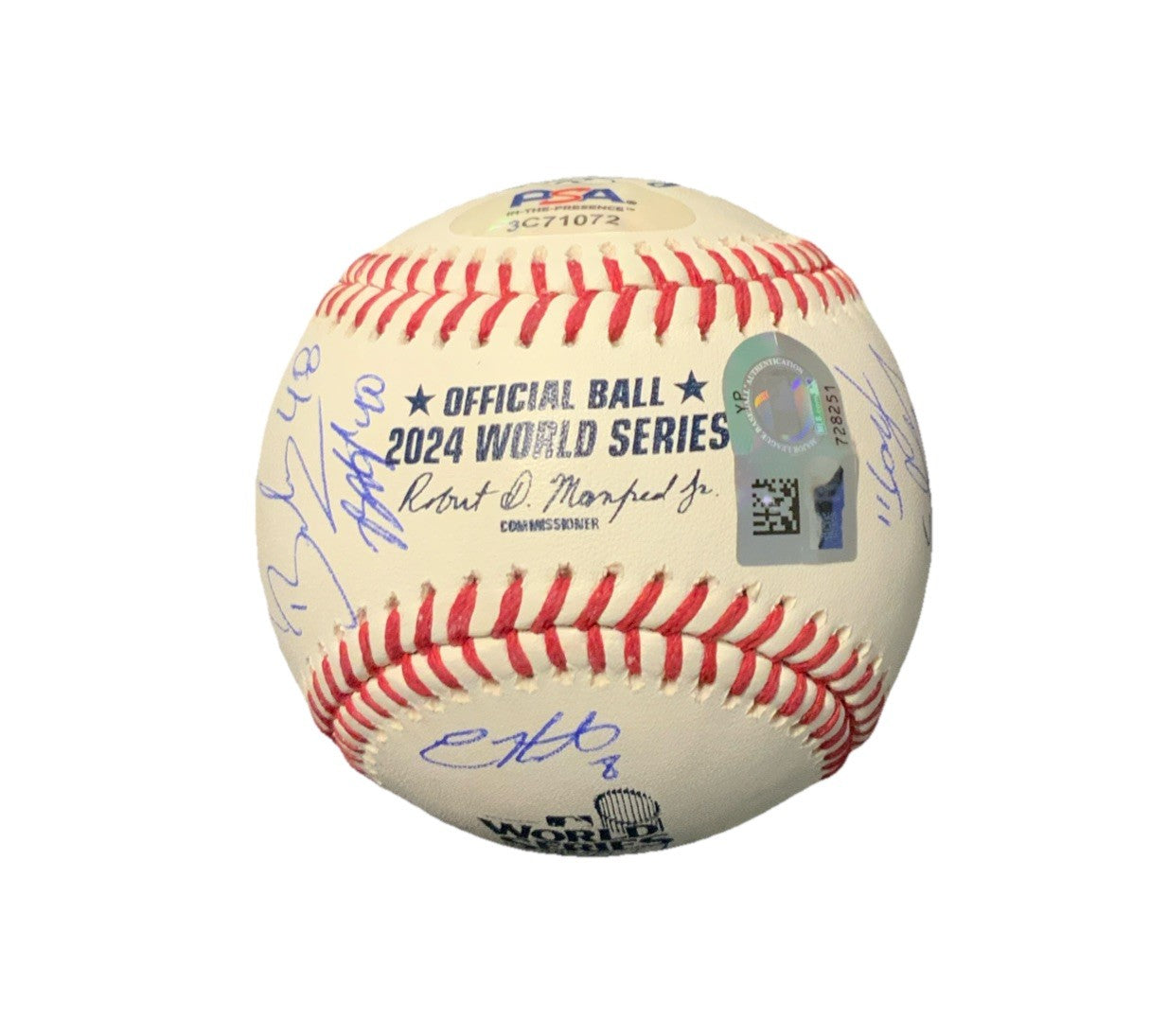 DODGERS SIGNED 2024 WORLD SERIES BALL 21 AUTOS FREEMAN TEO MUNCY BUEHLER PSA 072