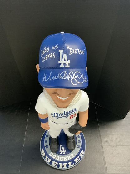 WALKER ANTHONY BUEHLER DODGERS SIGNED 3FT BOBBLEHEAD 2020 WS CHAMPS BUETANE