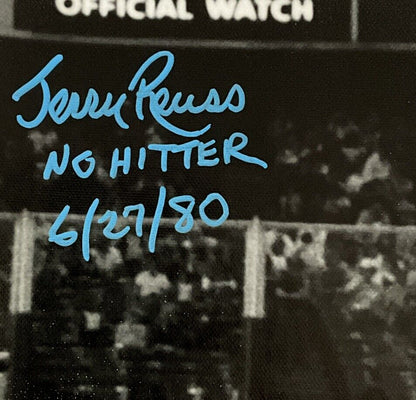 JERRY REUSS DODGERS SIGNED 18X22 CANVAS "NO-HITTER 6/27/80" INSC PSA AJ66101