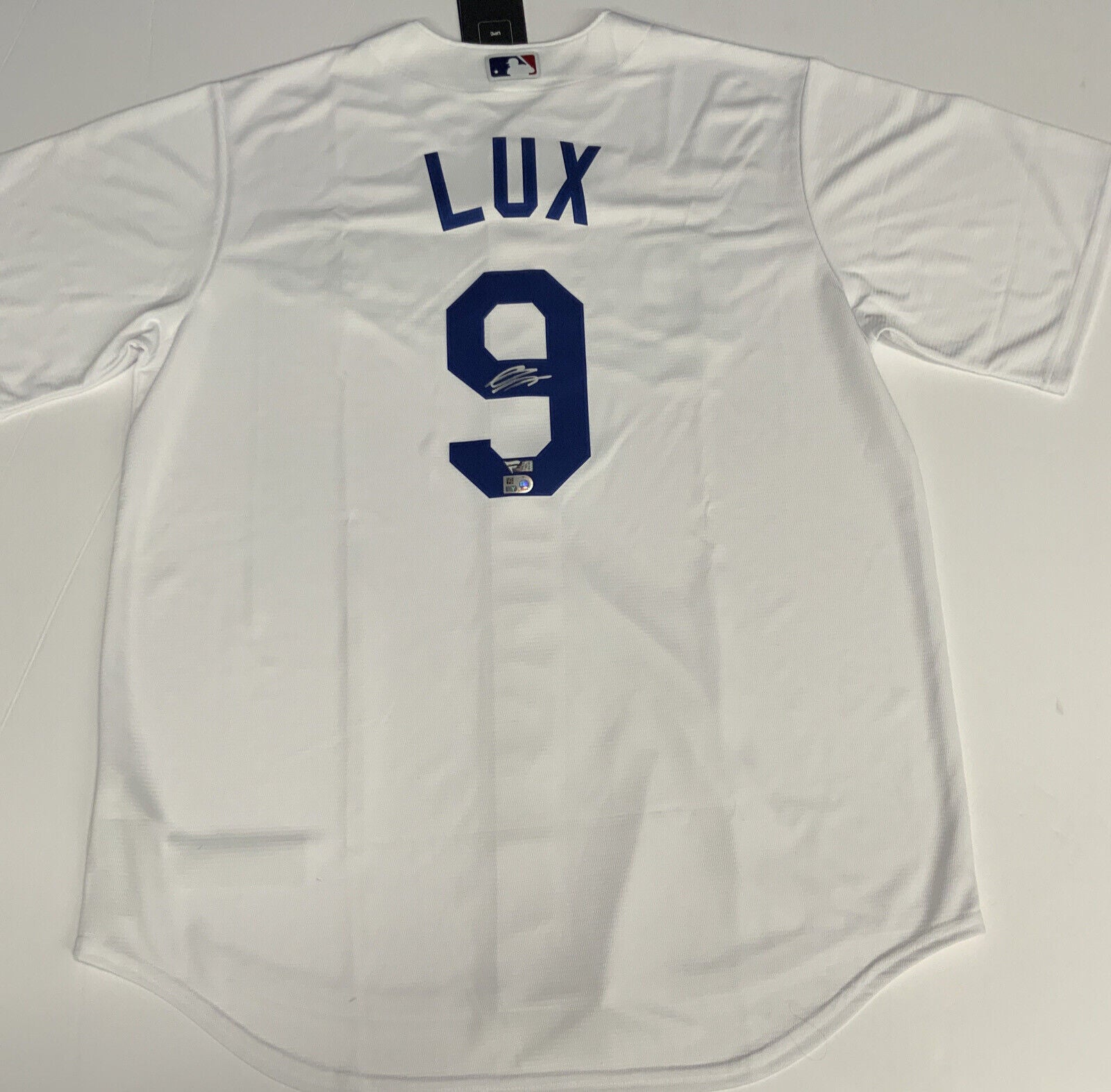 GAVIN LUX DODGERS 2020 WORLD SERIES CHAMPION SIGNED NIKE JERSEY MLB YP369511 YHN