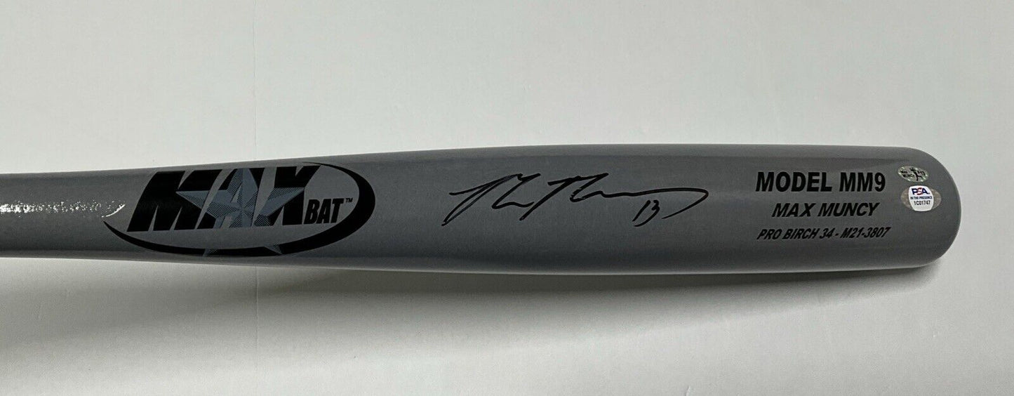 MAX MUNCY DODGERS WS CHAMPION SIGNED MAXBAT MM9 GAME MODEL BAT PSA 1C01747