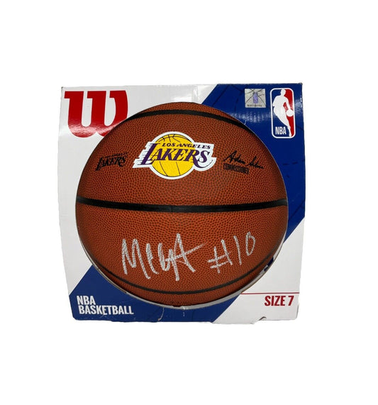 MAX CHRISTIE SIGNED LOS ANGELES LAKERS WILSON LOGO BASKETBALL PSA 2C95573