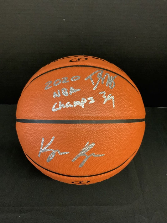 DWIGHT HOWARD KYLE KUZMA SIGNED SPALDING BASKETBALL 2020 NBA CHAMPS" PSA AI74990