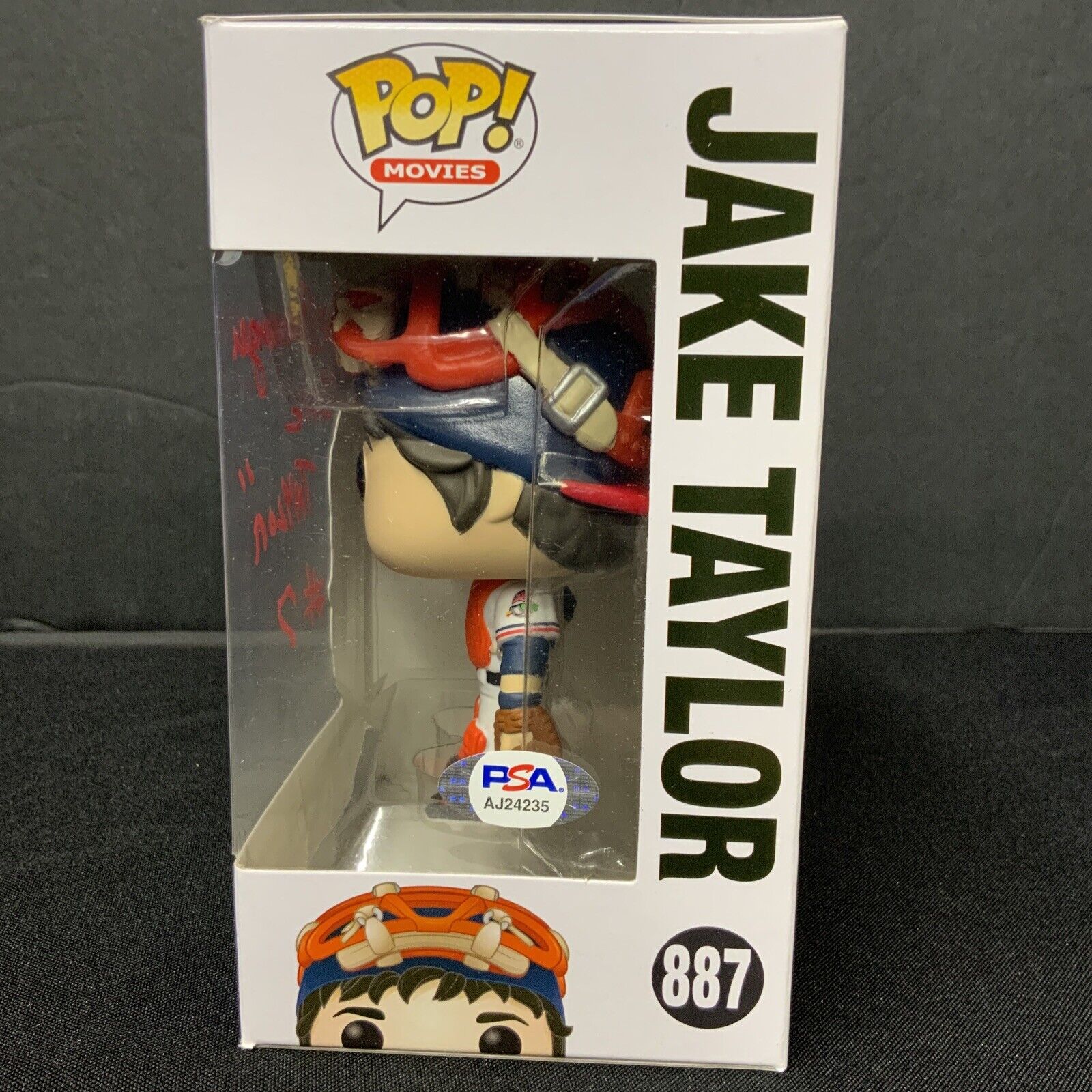 TOM BERENGER SIGNED "JAKE TAYLOR" MAJOR LEAGUE FUNKO POP #887 PSA AJ24235