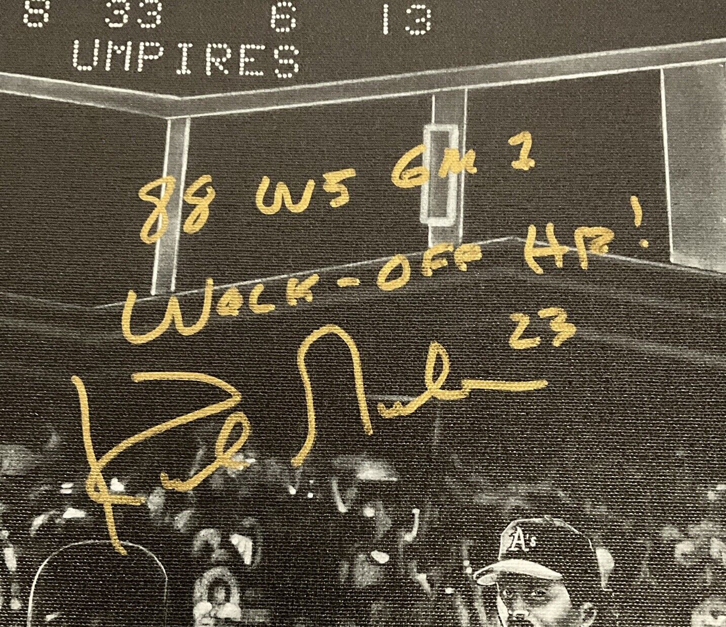 KIRK GIBSON SIGNED 22X24 LIMITED ART PRINT CANVAS "88 WS WALKOFF HR" BAS WE78161