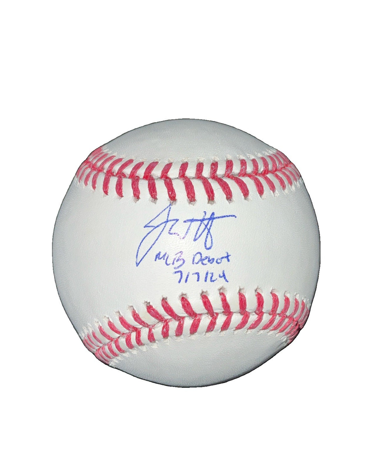 JUSTIN WROBLESKI DODGERS WS CHAMPION SIGNED  BASEBALL "MLB DEBUT 7/7/24" INS JSA