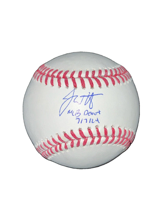 JUSTIN WROBLESKI DODGERS WS CHAMPION SIGNED  BASEBALL "MLB DEBUT 7/7/24" INS JSA