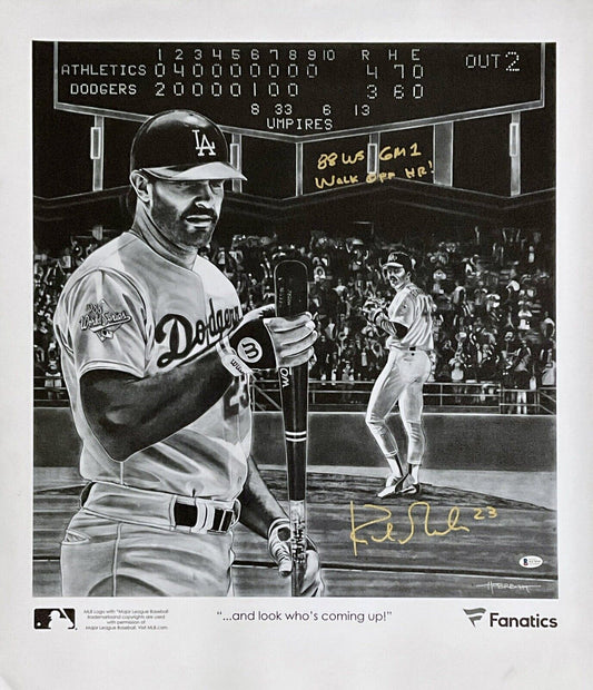 KIRK GIBSON SIGNED 22X24 LIMITED ART PRINT CANVAS "88 WS WALKOFF HR" BAS WE78162