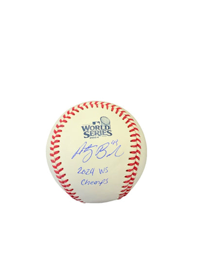 ANTHONY BANDA SIGNED 2024 WORLD SERIES MLB BASEBALL "2024 WS CHAMPS" PSA WITNESS