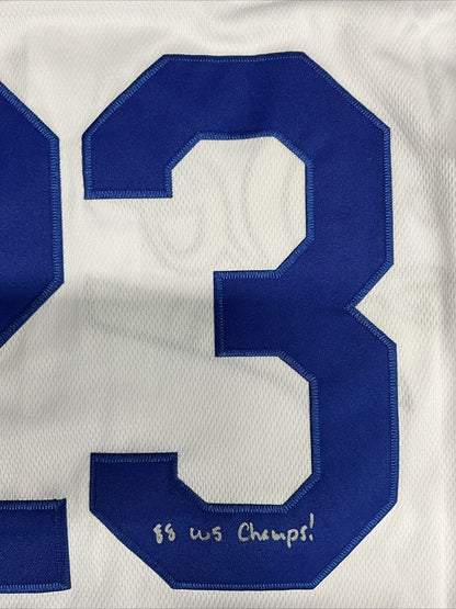 KIRK GIBSON SIGNED DODGERS 88 WORLD SERIES JERSEY "88 WS CHAMPS! INS PSA 2C69610