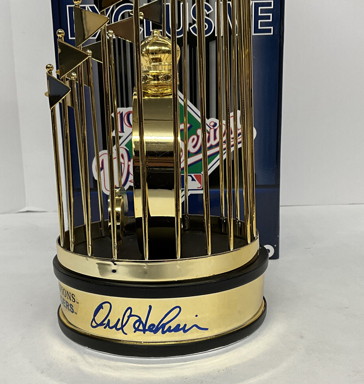 OREL HERSHISER SIGNED DODGERS 12" 1988 WORLD SERIES TROPHY 88 WS MVP PSA 9A20785