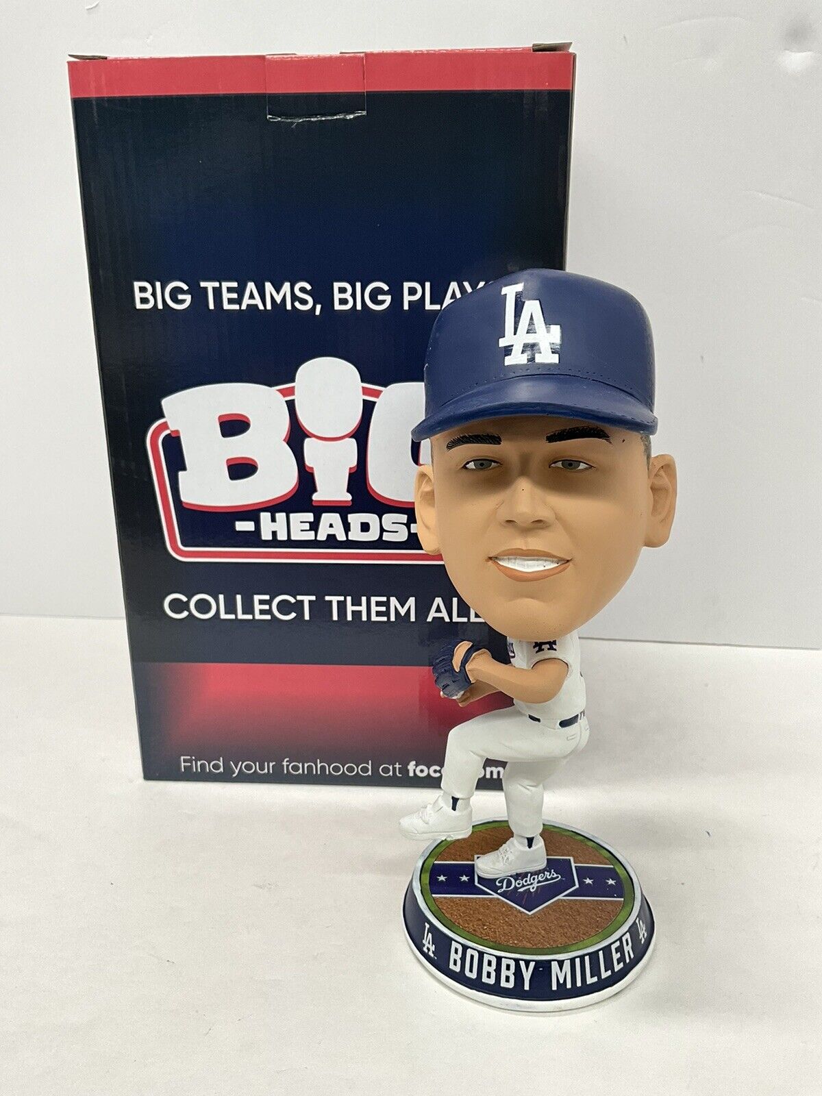 BOBBY MILLER SIGNED DODGERS FOCO BIGHEAD LIMITED #/123 BOBBLEHEAD PSA RG50492