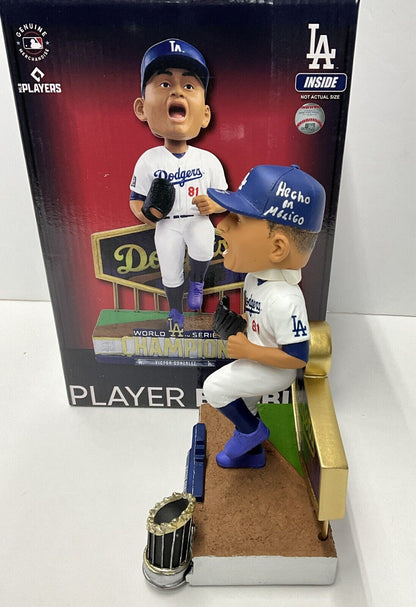 VICTOR GONZALEZ DODGERS SIGNED WS FOCO BOBBLEHEAD "HECHO EN MEXICO" PSA 2C88328