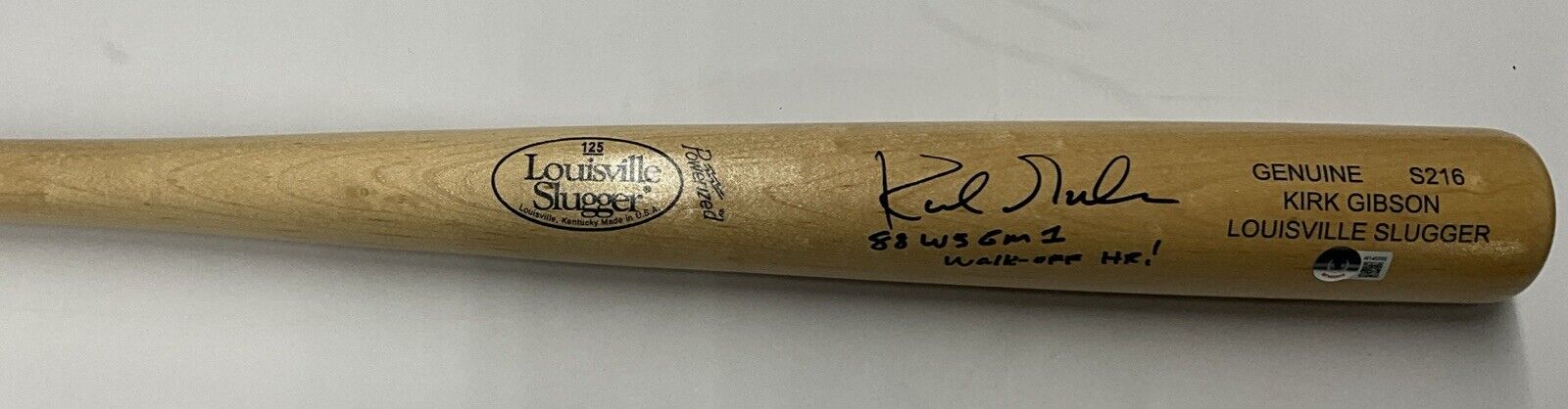 KIRK GIBSON DODGERS SIGNED LOUISVILLE SLUGGER BAT "88 WS WALK OFF HR BAS W140599