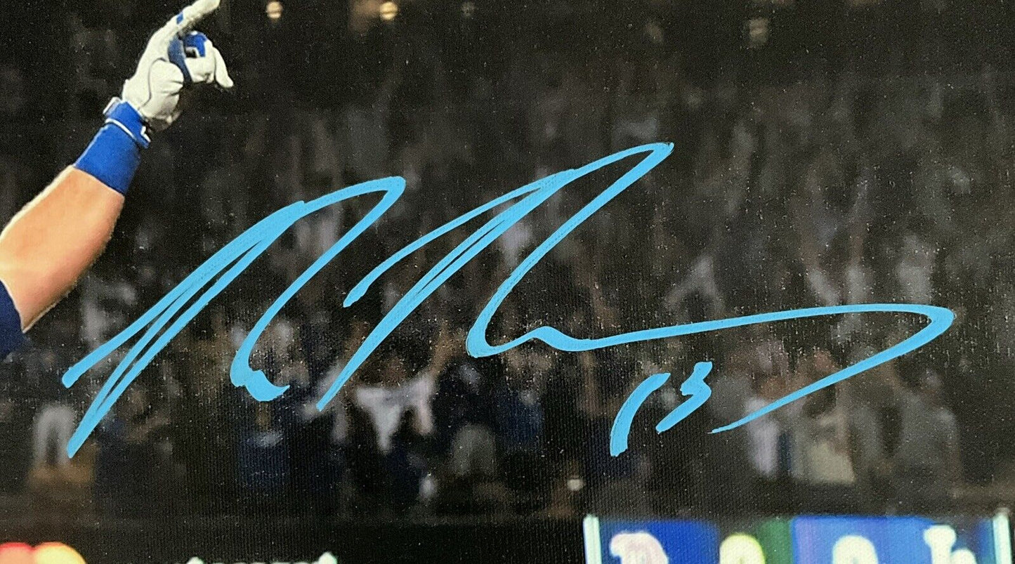 MAX MUNCY DODGERS SIGNED 22X26 2018 WORLD SERIES WALKOFF HR CANVAS PSA 2C51242