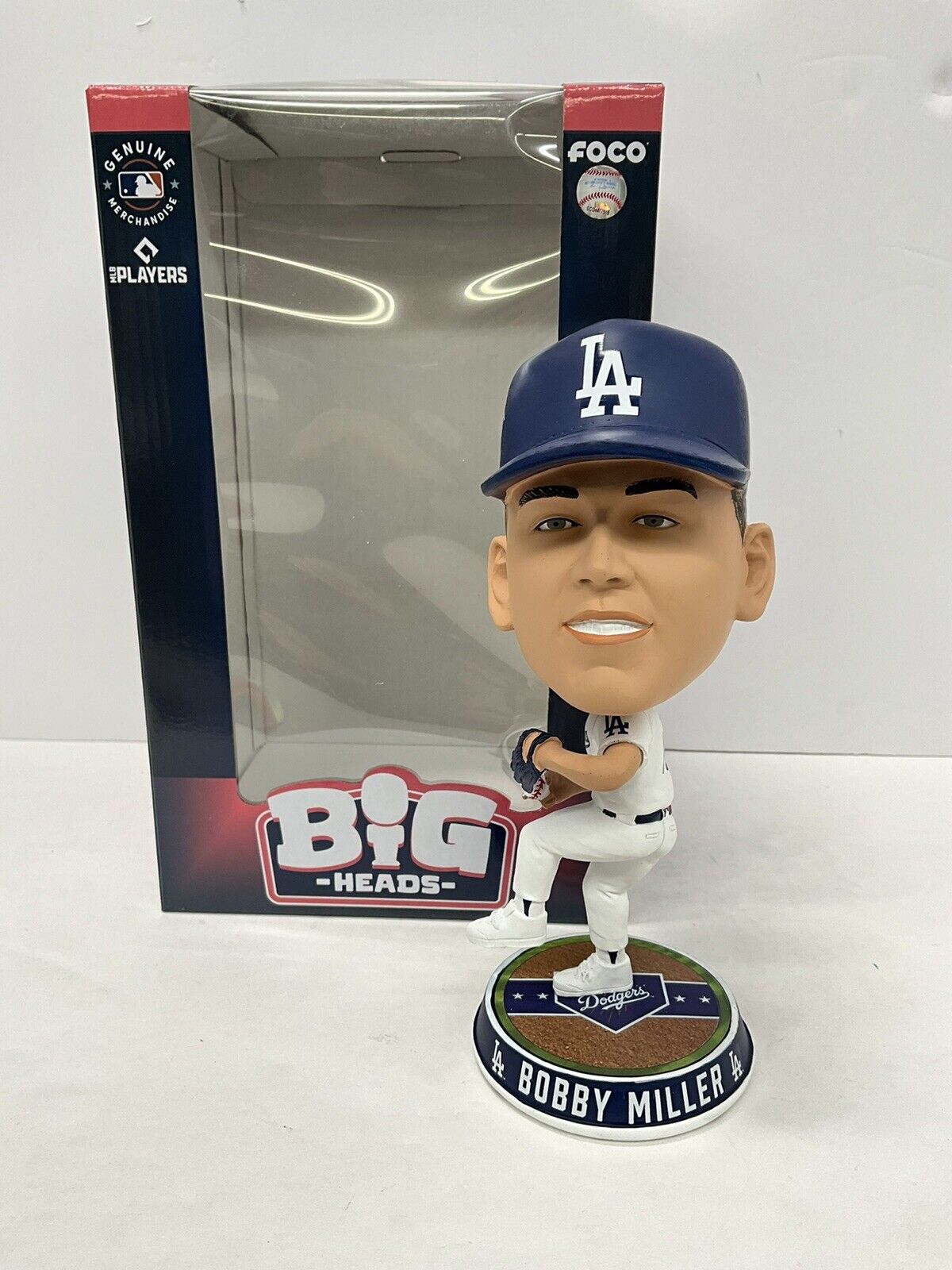 BOBBY MILLER SIGNED DODGERS FOCO BIGHEAD LIMITED #/123 BOBBLEHEAD PSA RG50487