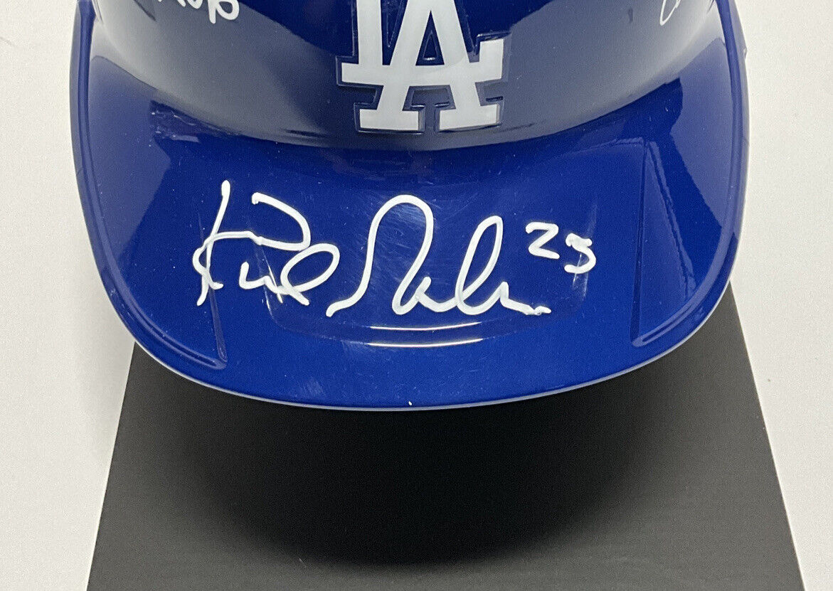 KIRK GIBSON 88 WS CHAMP SIGNED FULL SIZE DODGERS HELMET W/4 INSCRIPTIONS W140623