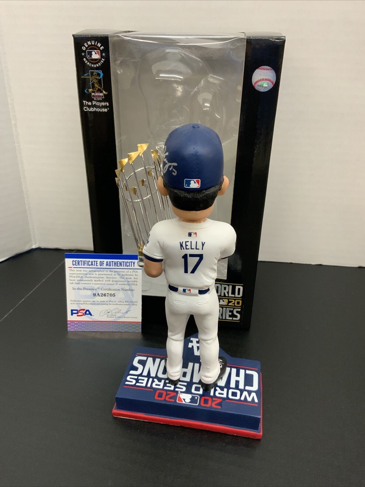 2020 WS CHAMPION JOE KELLY DODGERS SIGNED FOCO CHAMPIONSHIP BOBBLEHEAD  PSA