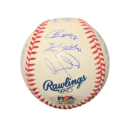 DODGERS SIGNED 2024 WORLD SERIES BALL 21 AUTOS FREEMAN TEO MUNCY BUEHLER PSA 055