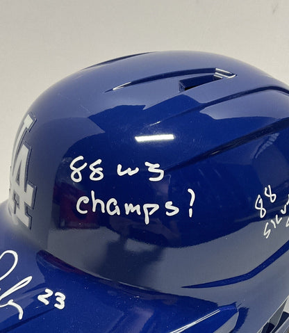 KIRK GIBSON 88 WS CHAMP SIGNED FULL SIZE DODGERS HELMET W/4 INSCRIPTIONS W140622