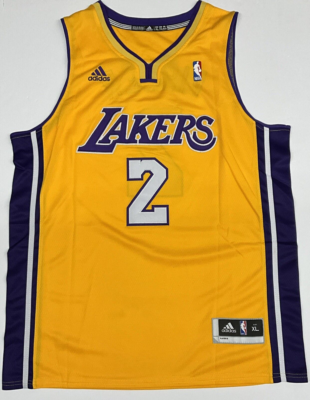 DEREK FISHER LOS ANGELES LAKERS 5X NBA CHAMP SIGNED HOME JERSEY BECKETT W128200