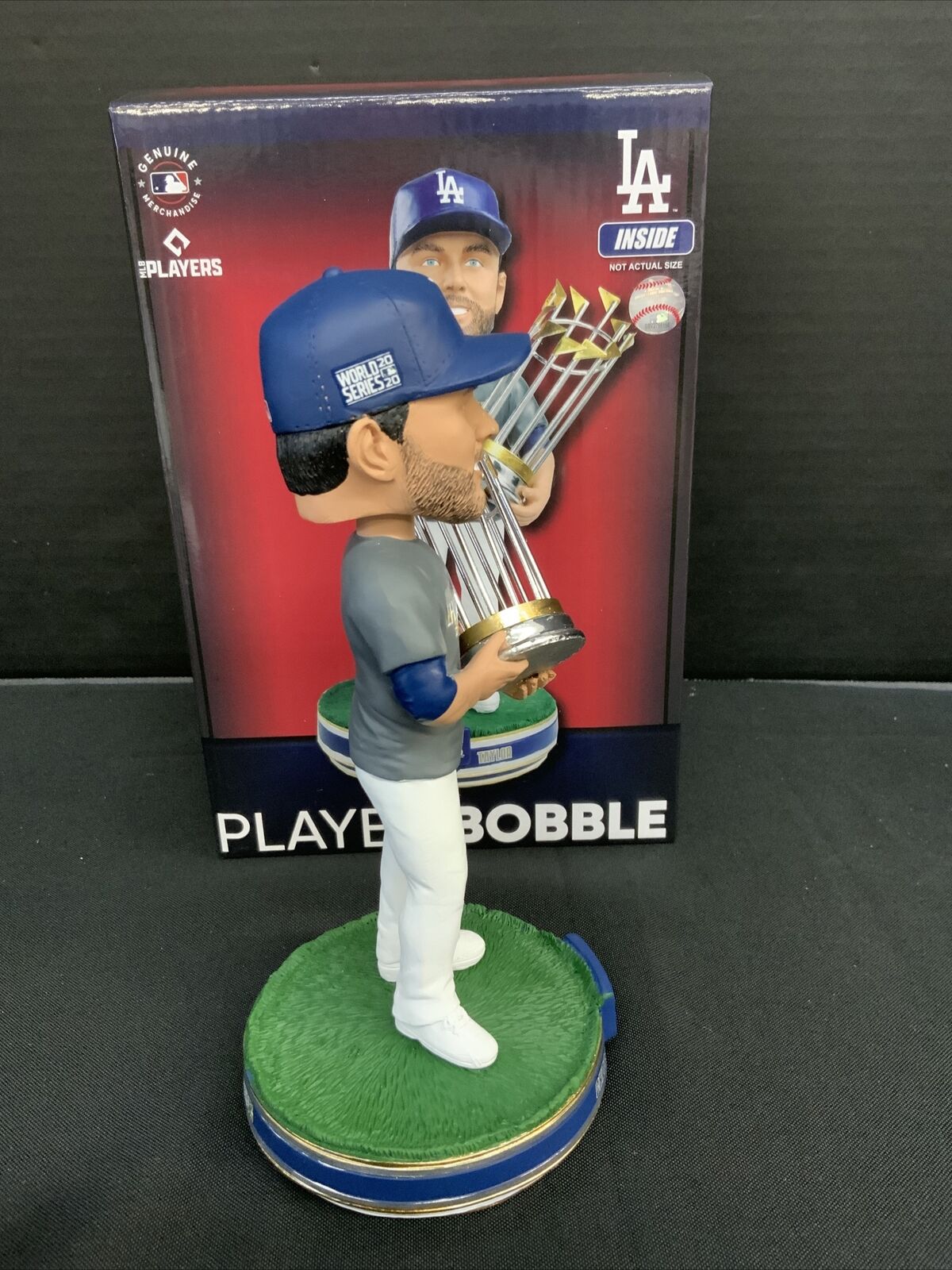 CHRIS TAYLOR DODGERS SIGNED FOCO CHAMPIONSHIP BOBBLEHEAD PSA 1C01597