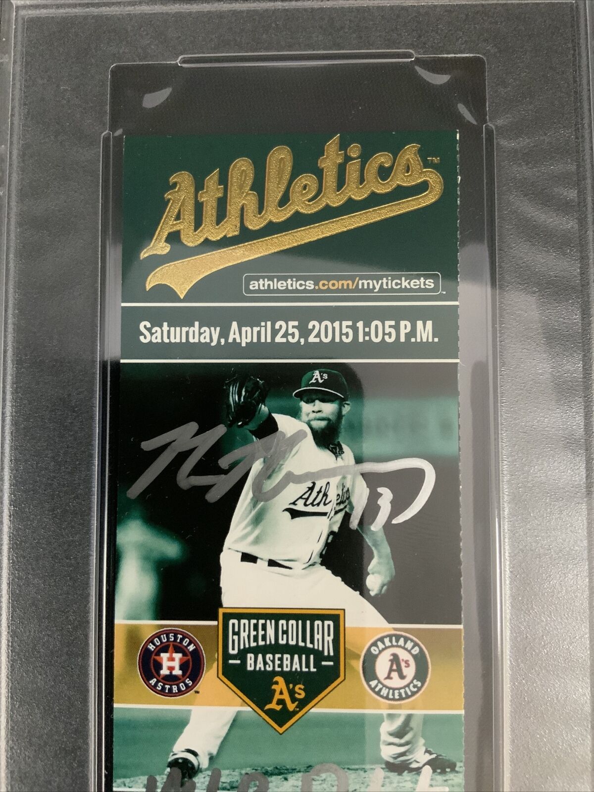 MAX MUNCY DODGER SIGNED MLB DEBUT 04/25/2015 TICKET STUB PSA SLABBED 9A26790