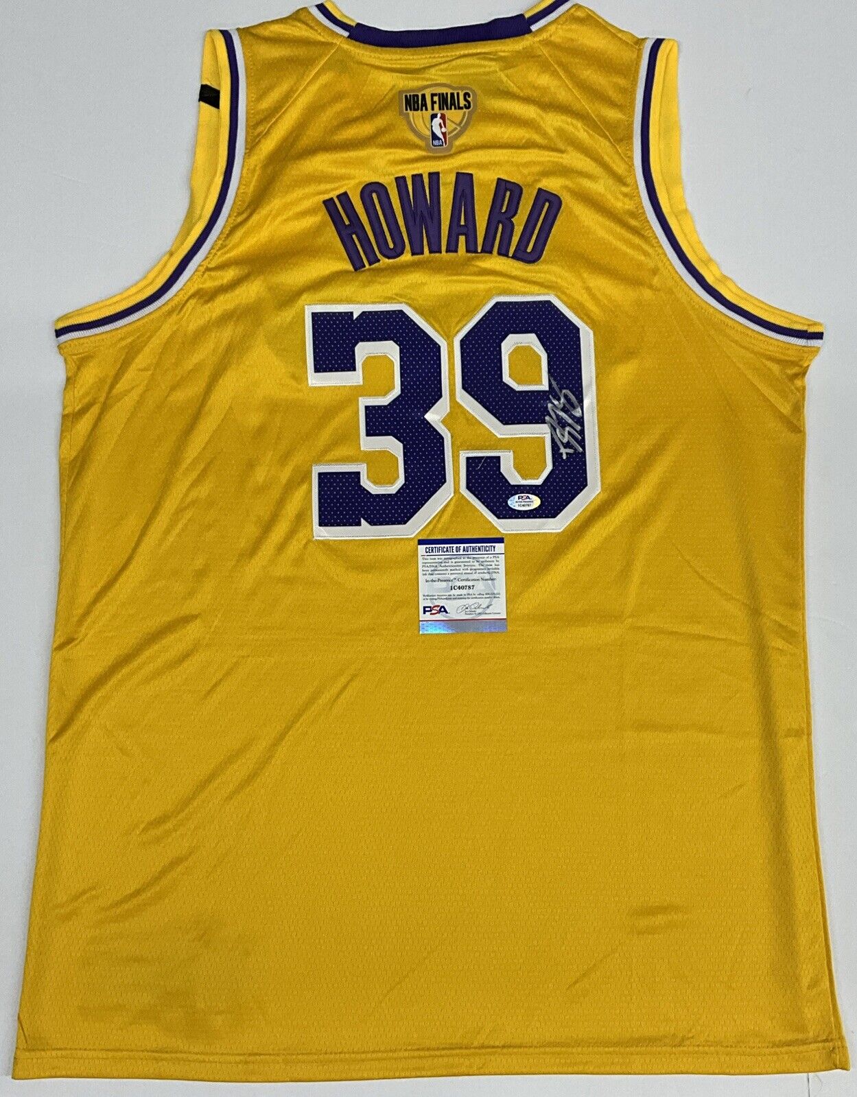 DWIGHT HOWARD LOS ANGELES LAKERS 2020 NBA CHAMPION SIGNED JERSEY PSA 1C40787