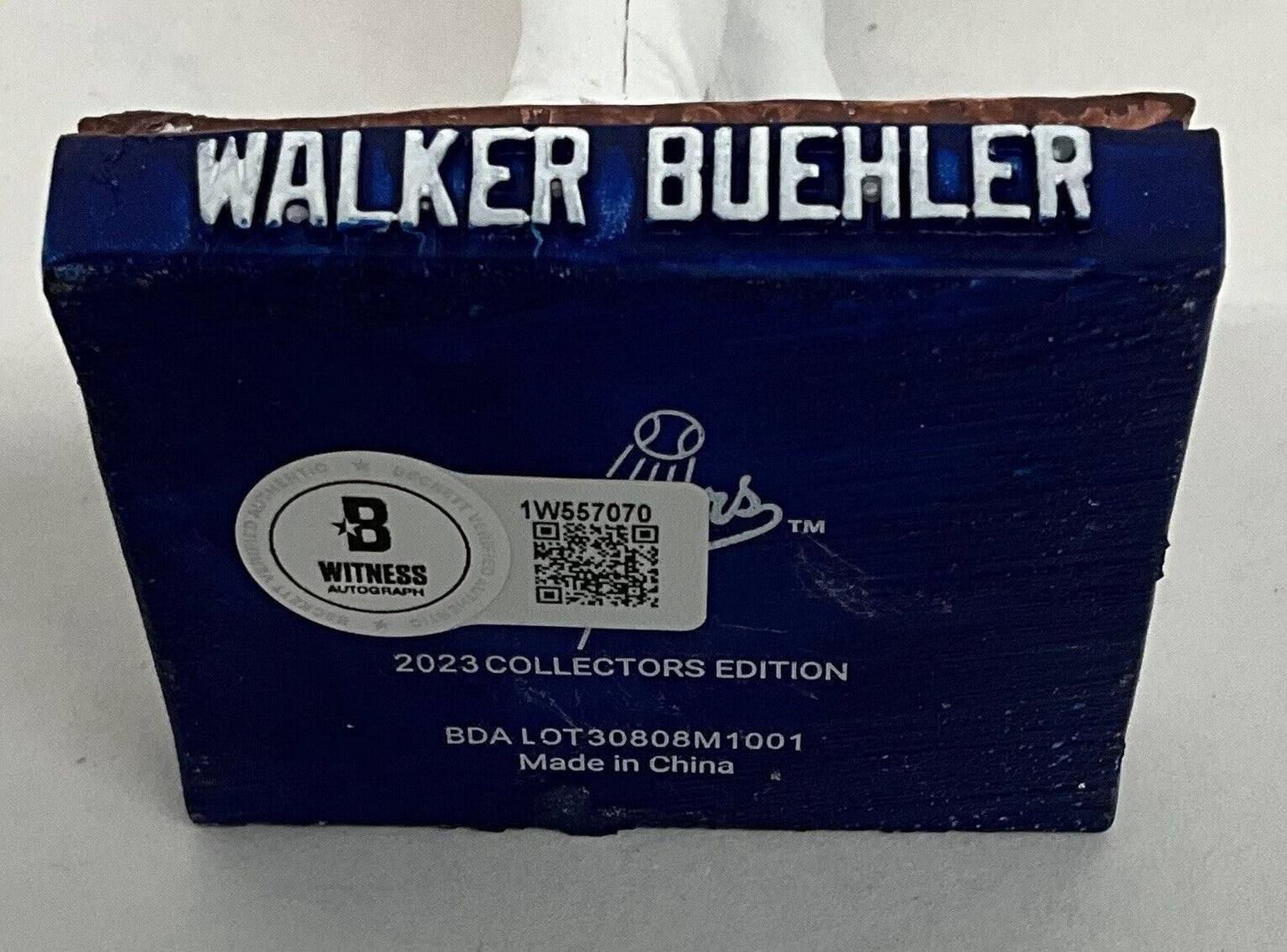 WALKER BUEHLER 2020 WS CHAMP SIGNED DODGERS 2024 SGA BOBBLEHEAD BAS 1W557070