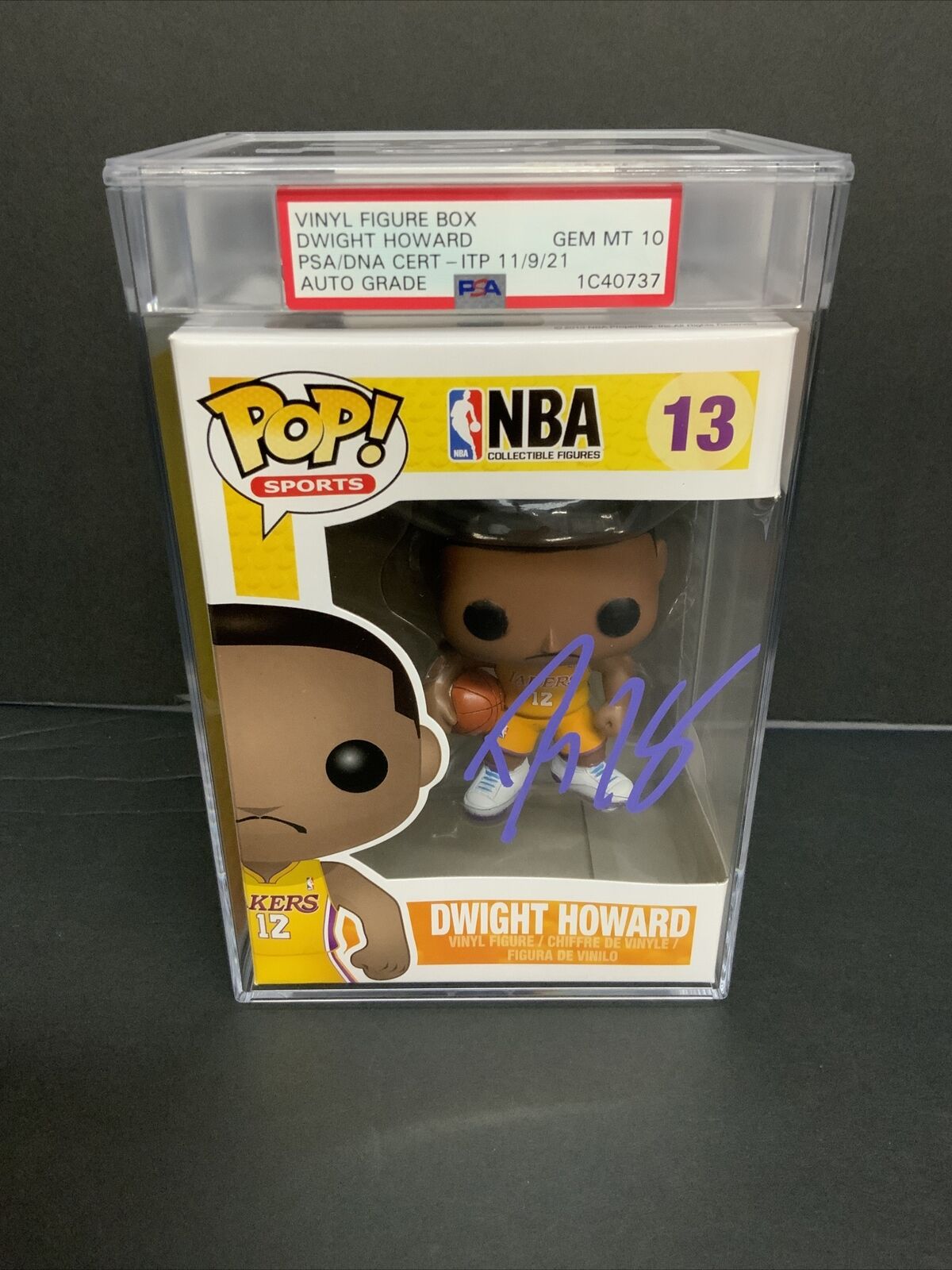 DWIGHT HOWARD SIGNED LAKERS #13 FUNKO POP PSA SLABBED GEM MINT 10 AUTO 1C40737