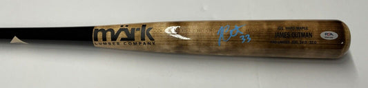 JAMES OUTMAN DODGERS SIGNED MARK LUMBER GAME MODEL J01 MAPLE BAT PSA RG51295