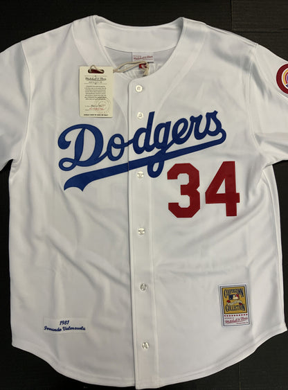 FERNANDO VALENZUELA SIGNED DODGERS MITCHELL & NESS JERSEY 6 INSCRIPT PSA 1C52160