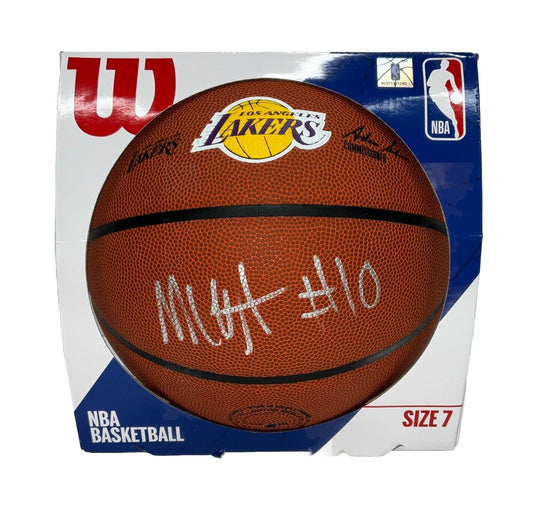 MAX CHRISTIE SIGNED LOS ANGELES LAKERS WILSON LOGO BASKETBALL PSA 2C95571