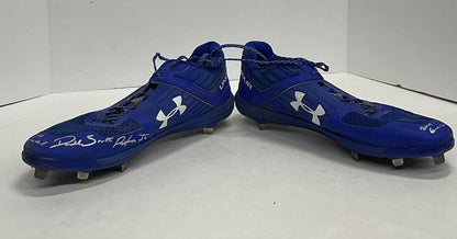 DJ PETERS DODGERS TIGERS FULL NAME SIGNED GAME USED CLEATS PSA RG29220/21