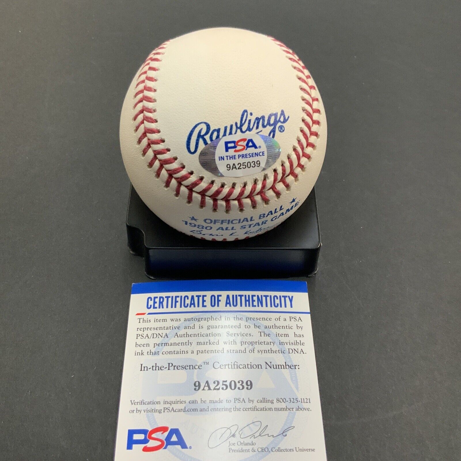 STEVE GARVEY DODGERS SIGNED 1980 ALL STAR GAME BASEBALL PSA WITNESS COA