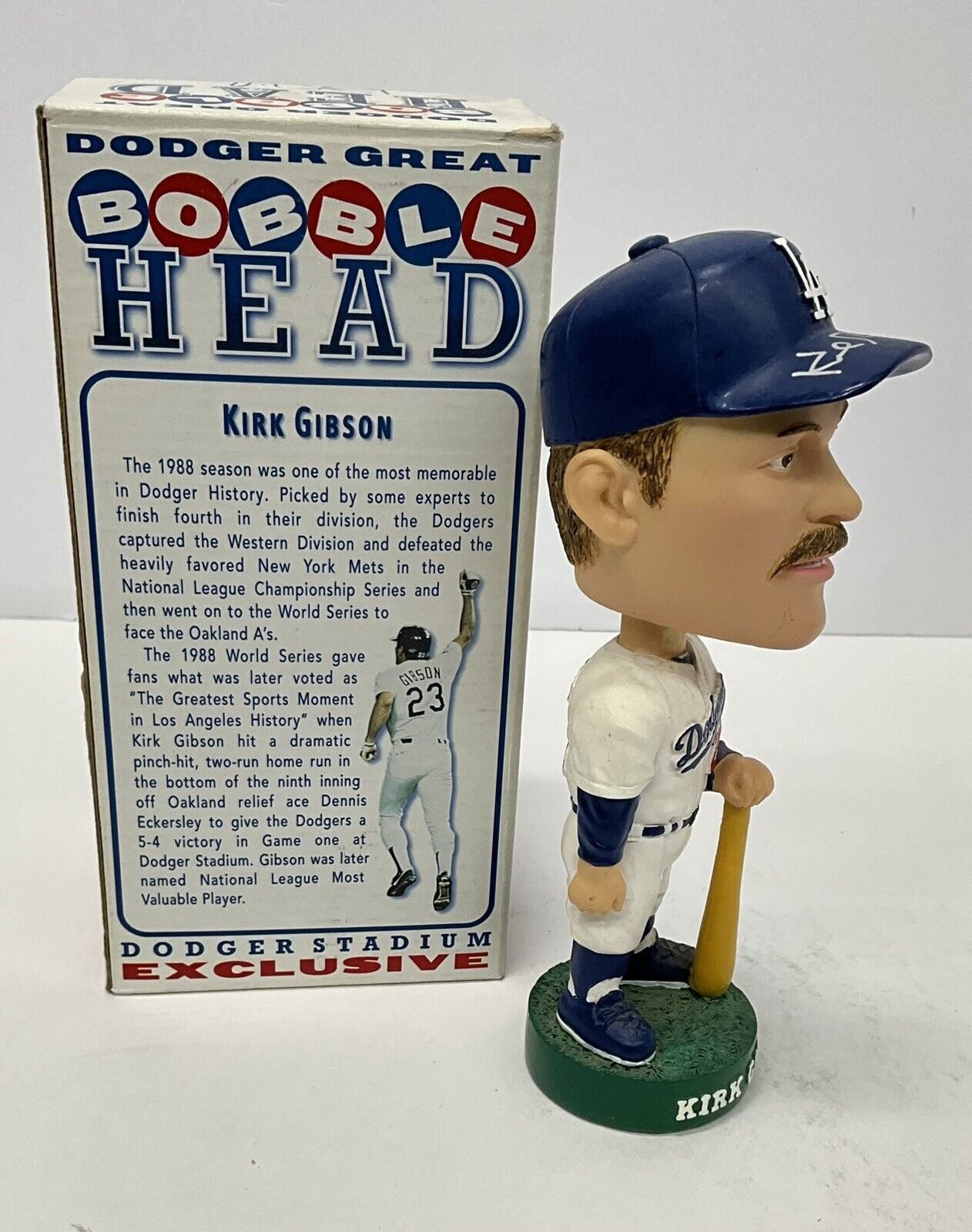 KIRK GIBSON DODGERS 88 WS CHAMPION SIGNED 2001 SGA BOBBLEHEAD PSA AI32876