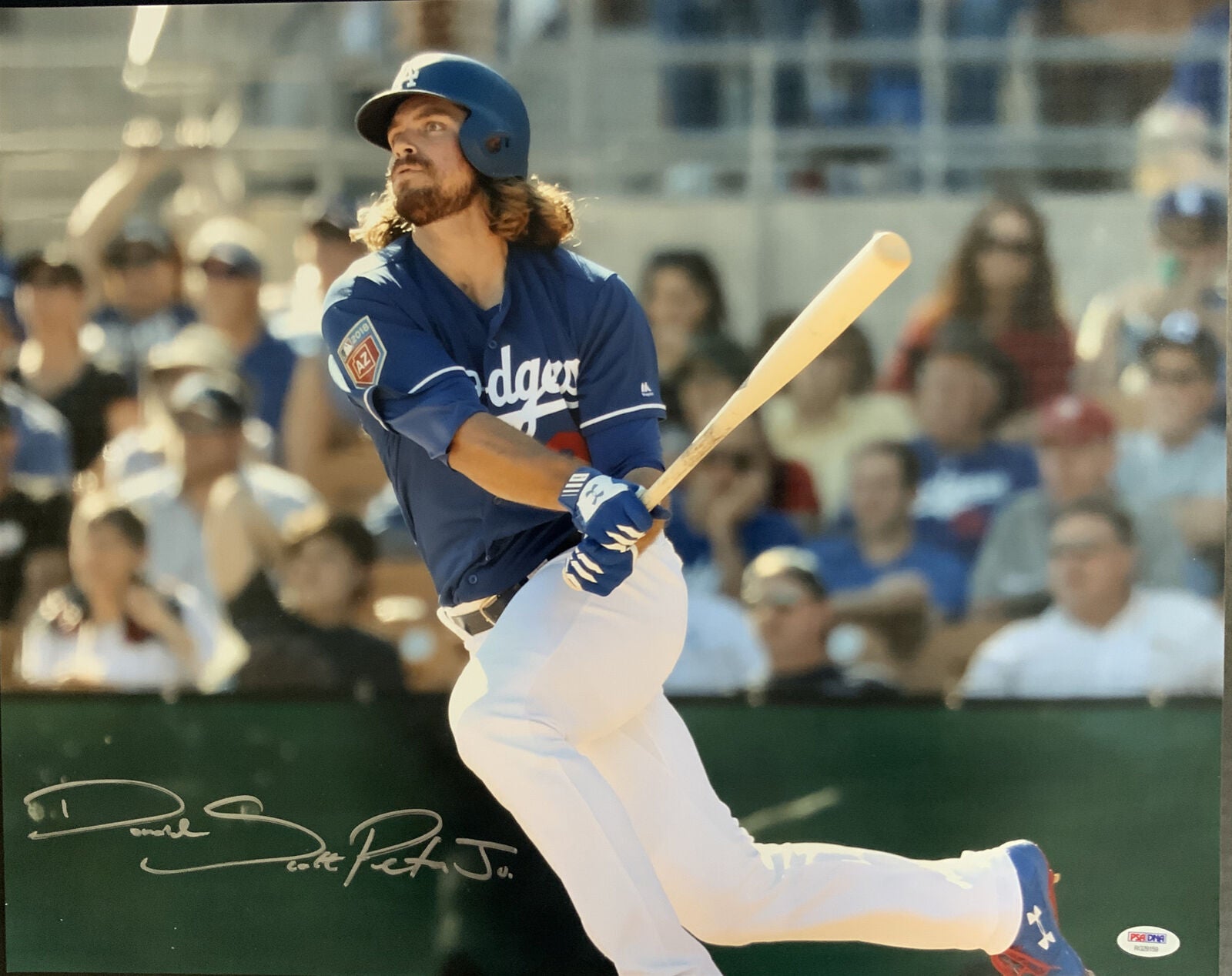 DJ PETERS SIGNED FULL NAME 16X20 DODGERS PHOTO PSA ROOKIEGRAPH RG29159