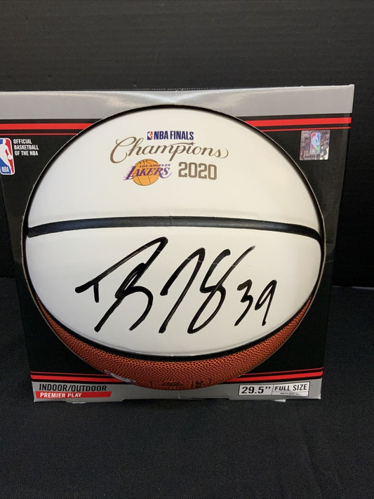 DWIGHT HOWARD SIGNED SPALDING LAKERS 2020 NBA CHAMPION BASKETBALL PSA 1C40897