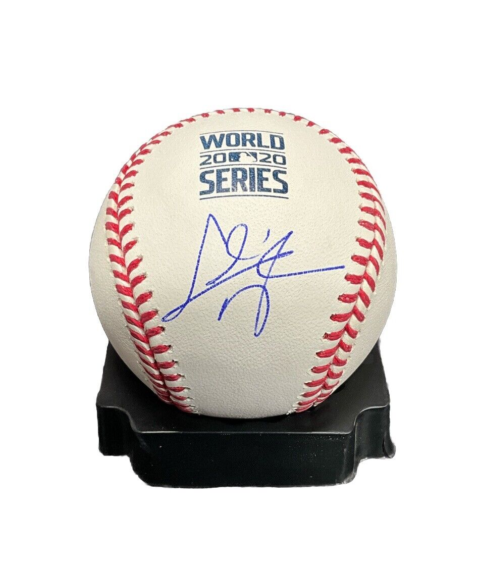 CHRIS TAYLOR DODGERS 2020 WS CHAMPION SIGNED 2020 WORLD SERIES BASEBALL PSA