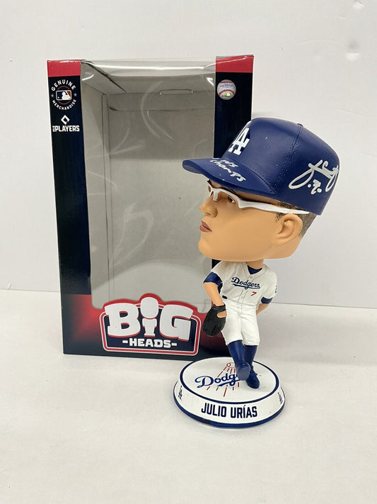 JULIO URIAS SIGNED DODGERS FOCO BIGHEAD BOBBLEHEAD  "2020 WS CHAMPS" BAS AC09691