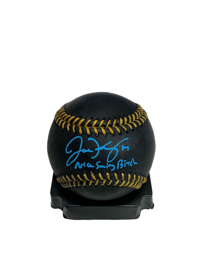 JOE KELLY DODGERS WS CHAMPION SIGNED BLACK BASEBALL "NICE SWING BITCH" PSA ITP