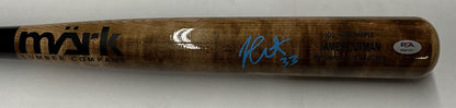 JAMES OUTMAN DODGERS SIGNED MARK LUMBER GAME MODEL J01 MAPLE BAT PSA RG51311