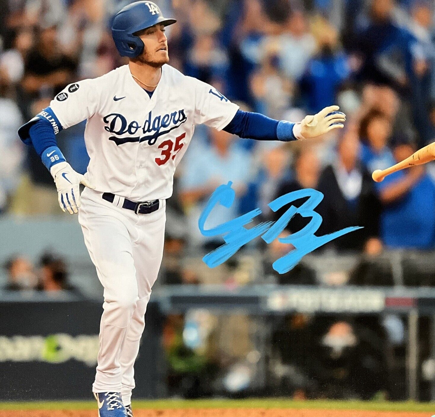 CODY BELLINGER DODGERS 2020 WS CHAMPION SIGNED 22X26 CANVAS BECKETT BH79029